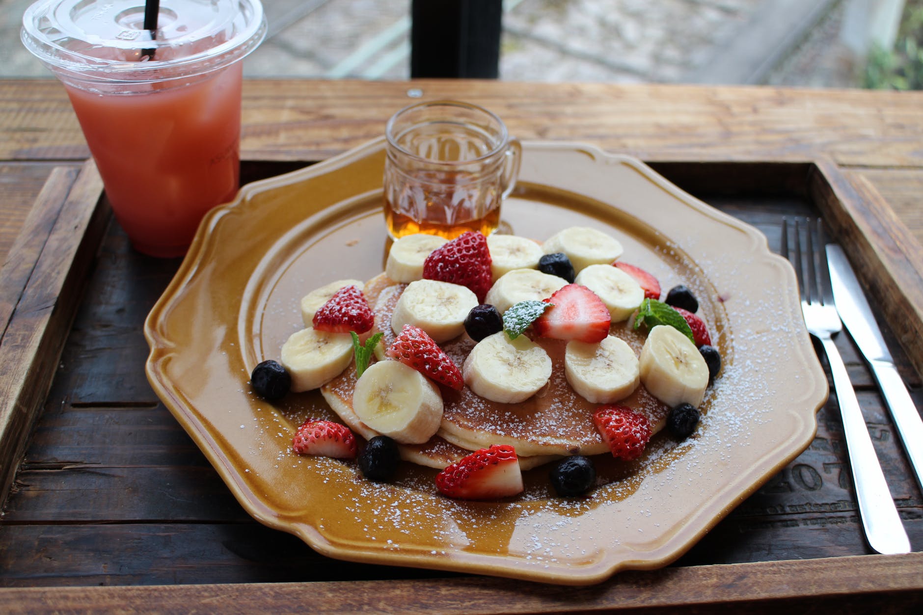 photo of pancake with fruits